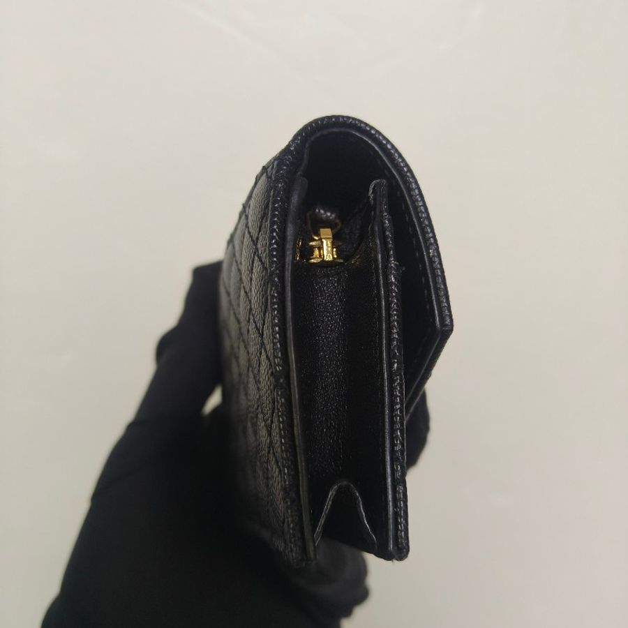 【全新】㊣✨YSL✨(附盒/防塵袋)SAINT LAURENT 聖羅蘭 黑金 魚子醬 卡夾 零錢包 短夾 皮夾 錢包 /二手精品/保證正品🌳二手樹屋🌳-4