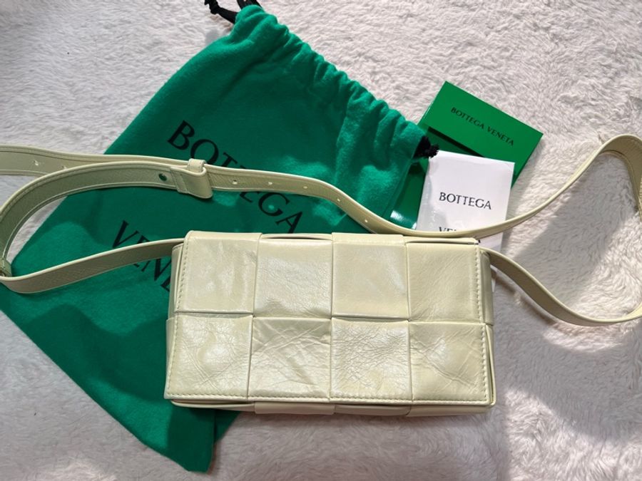 [Bottega Veneta]BV 8格 油蠟皮 檸檬黃 腰包胸包斜背包-0