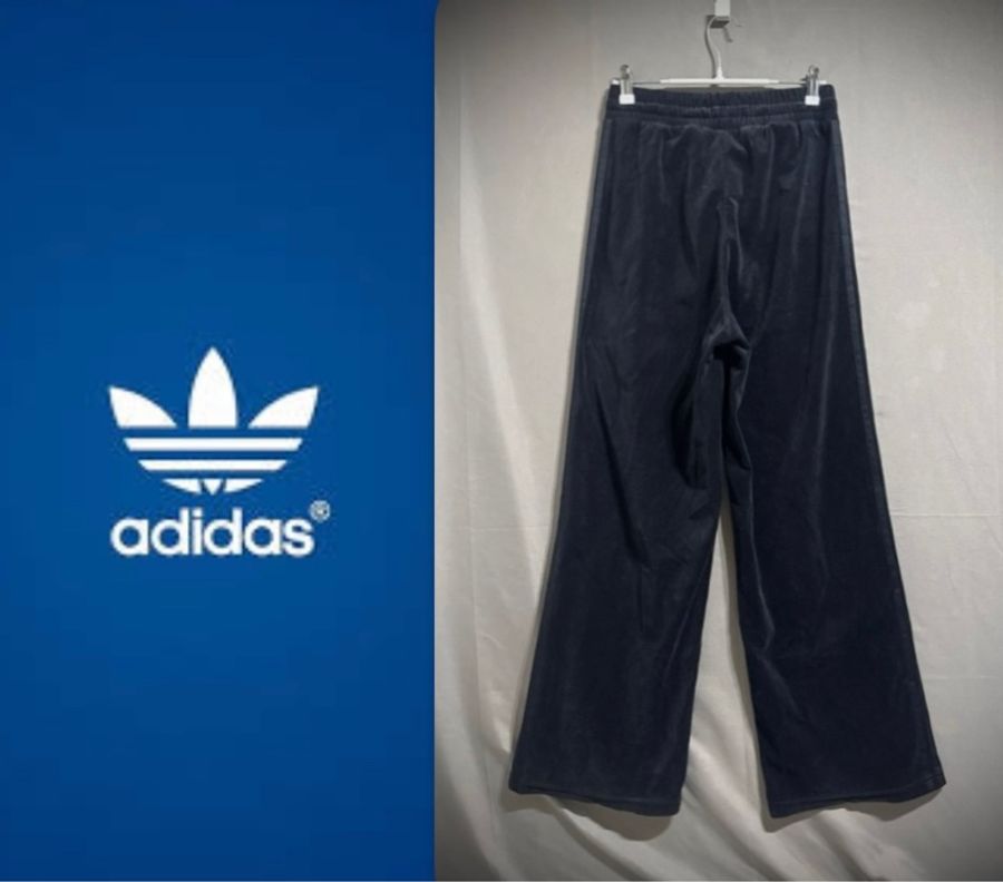 Adidas 三葉草刺繡大寬褲 寬褲抽繩運動褲 適合老爹鞋 女 S XS 160/62A-1