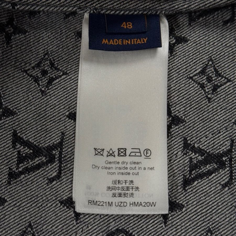 LV 拼接老花黑色滿印牛仔外套-4