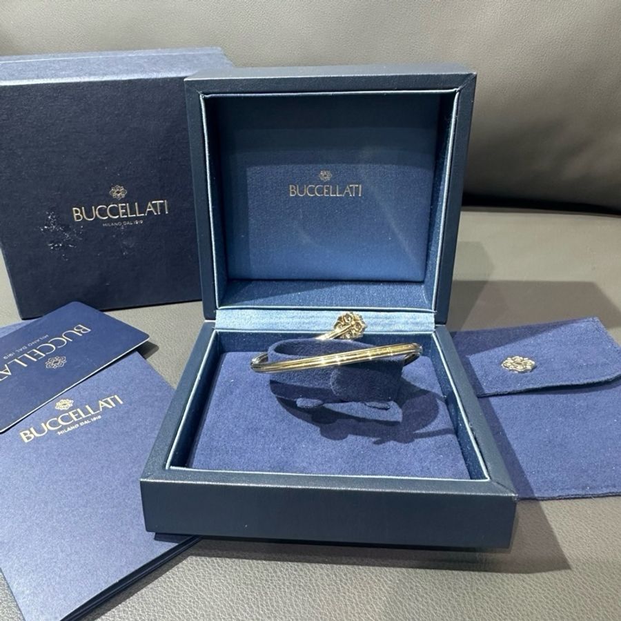 BUCCELLATI布契拉提OPERA系列双生花镂空蓝色手镯-7