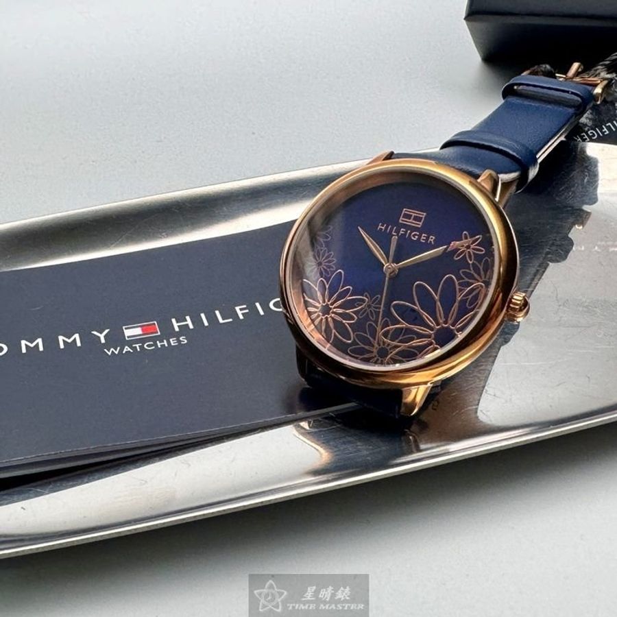 TommyHilfiger手錶,編號TH00070,36mm玫瑰金錶殼,寶藍錶帶款-2