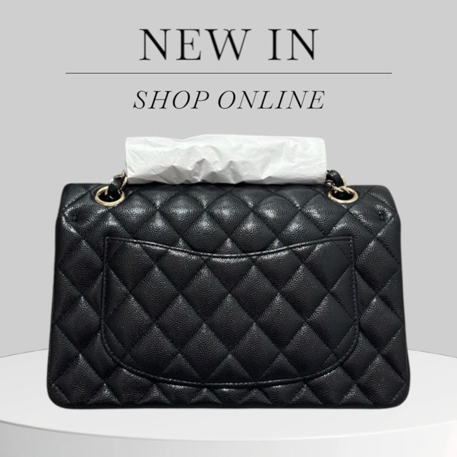 Chanel Caviar CF23 深藍色金扣-2