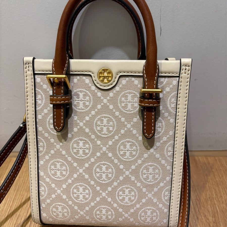 (降價)TORY BURCH Mini T Monogram Tote 琴譜包-0