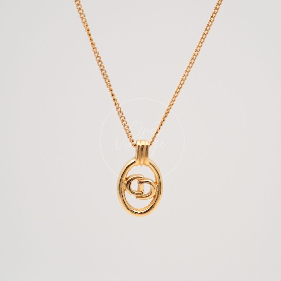 [Pre-owned] Christian Dior CD Pendant Necklace-0