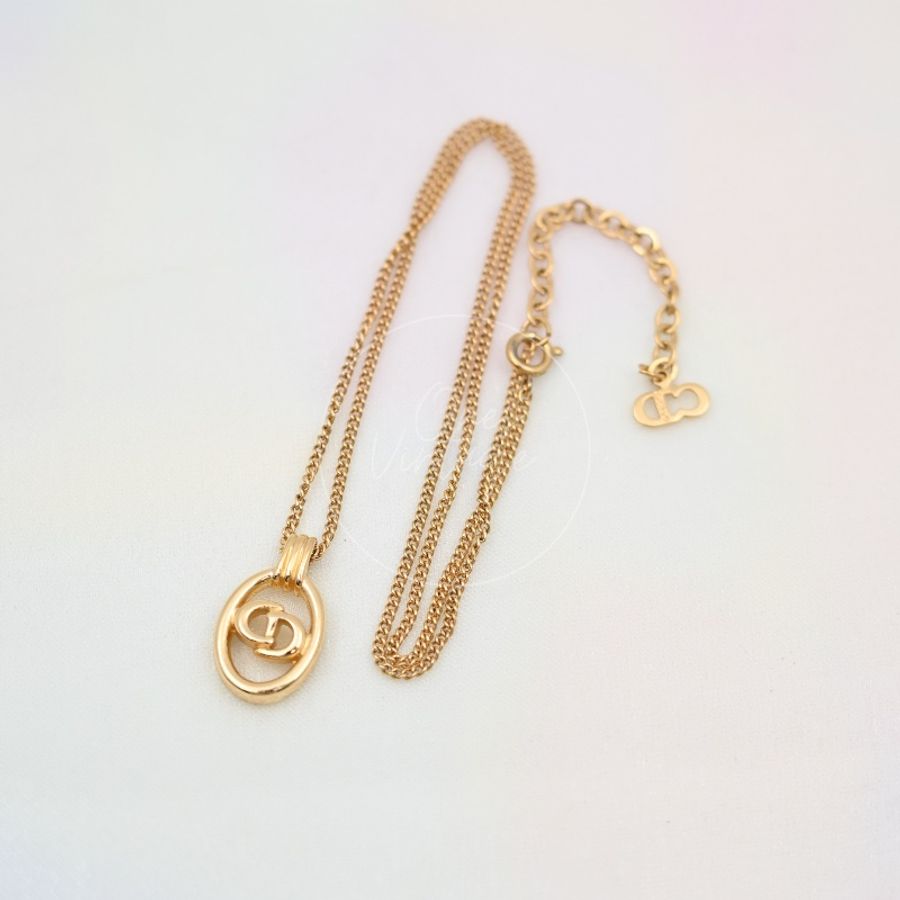 [Pre-owned] Christian Dior CD Pendant Necklace-8
