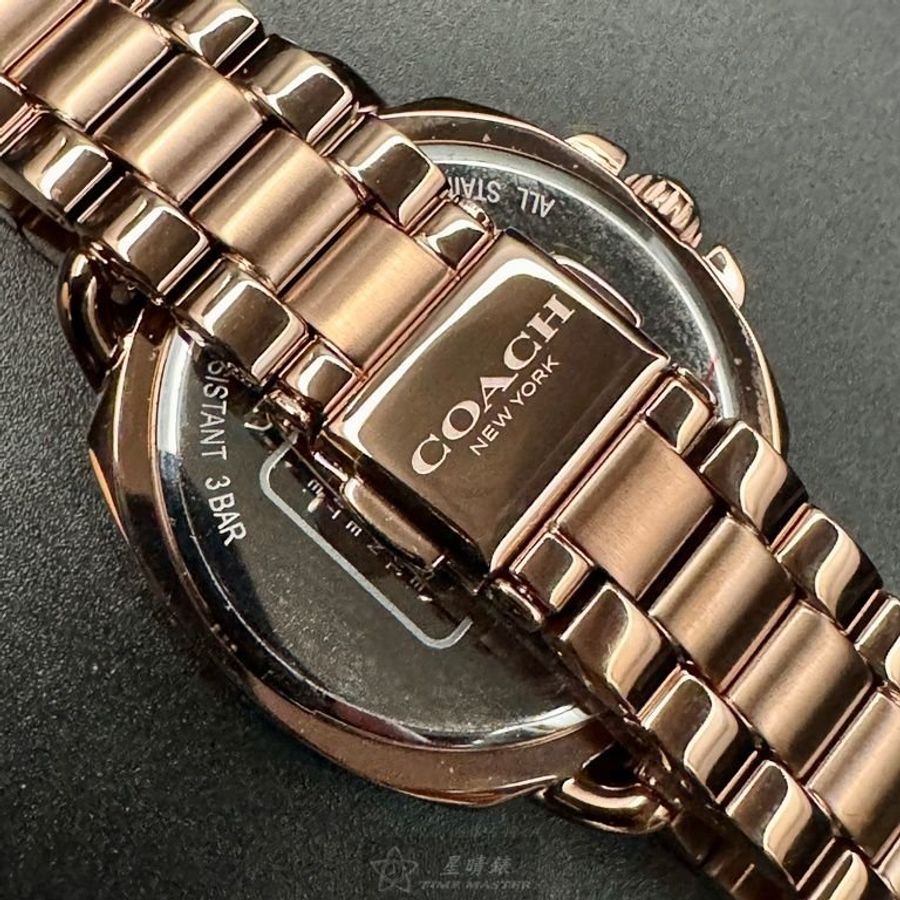 COACH手錶,編號CH00196,34mm玫瑰金錶殼,玫瑰金色錶帶款-5