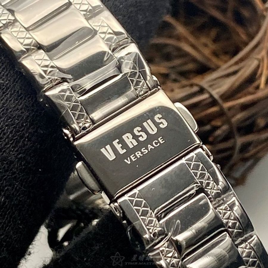VERSUS VERSACE手錶,編號VV00366,36mm銀圓形精鋼錶殼,紫藍簡約, 中二針顯示錶面,銀色精鋼錶帶款-5