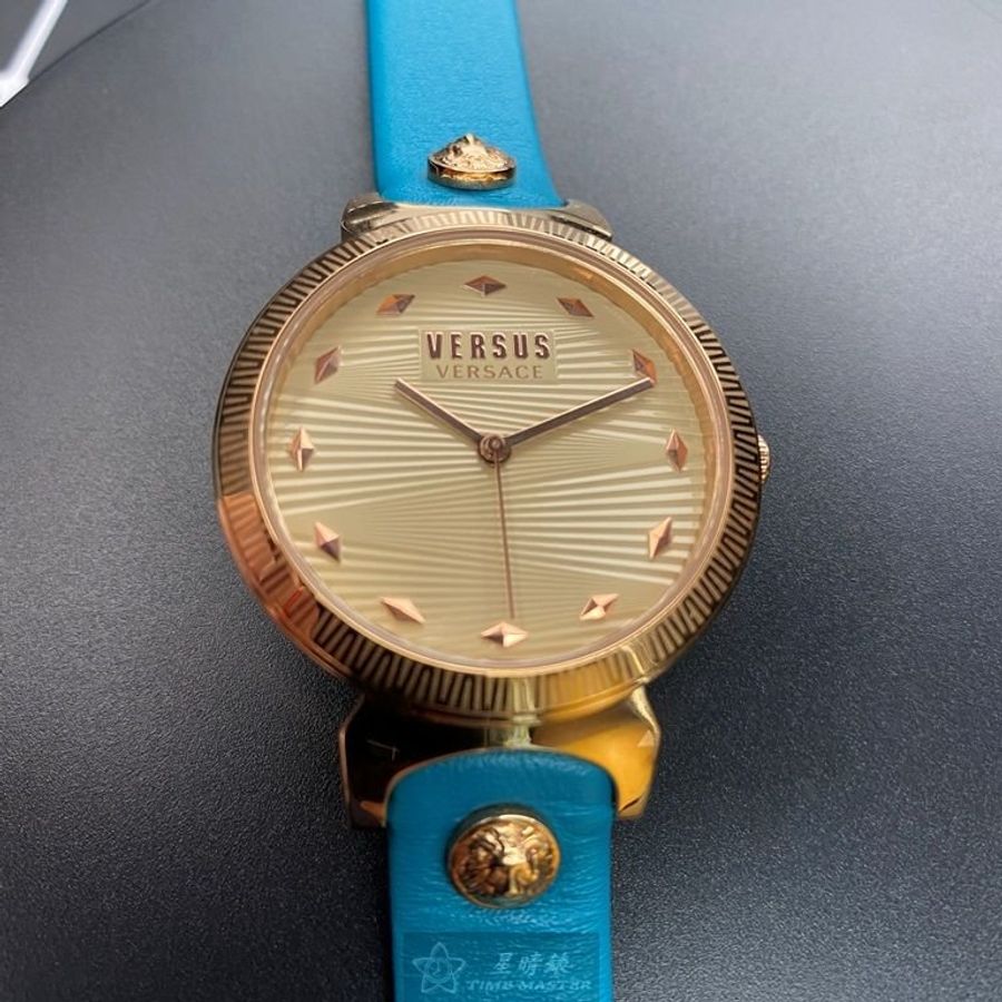 VERSUS VERSACE手錶,編號VV00297,36mm玫瑰金錶殼,淺藍錶帶款-10