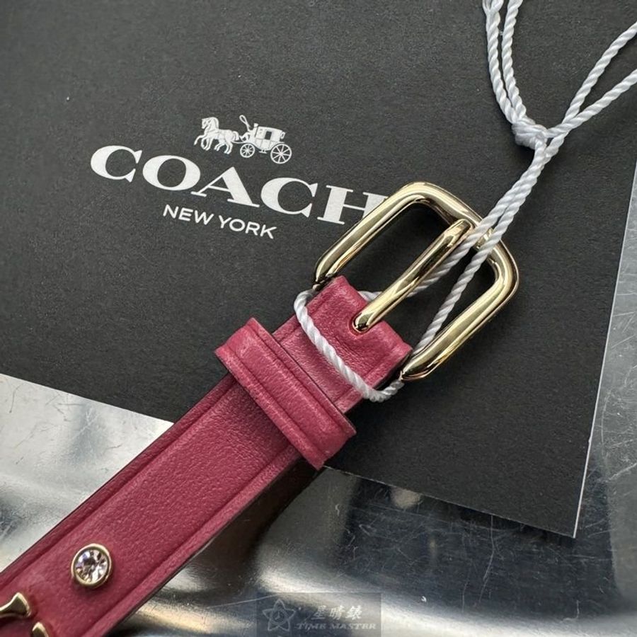 COACH手錶,編號CH00239,18mm, 28mm金色錶殼,粉紅錶帶款-4