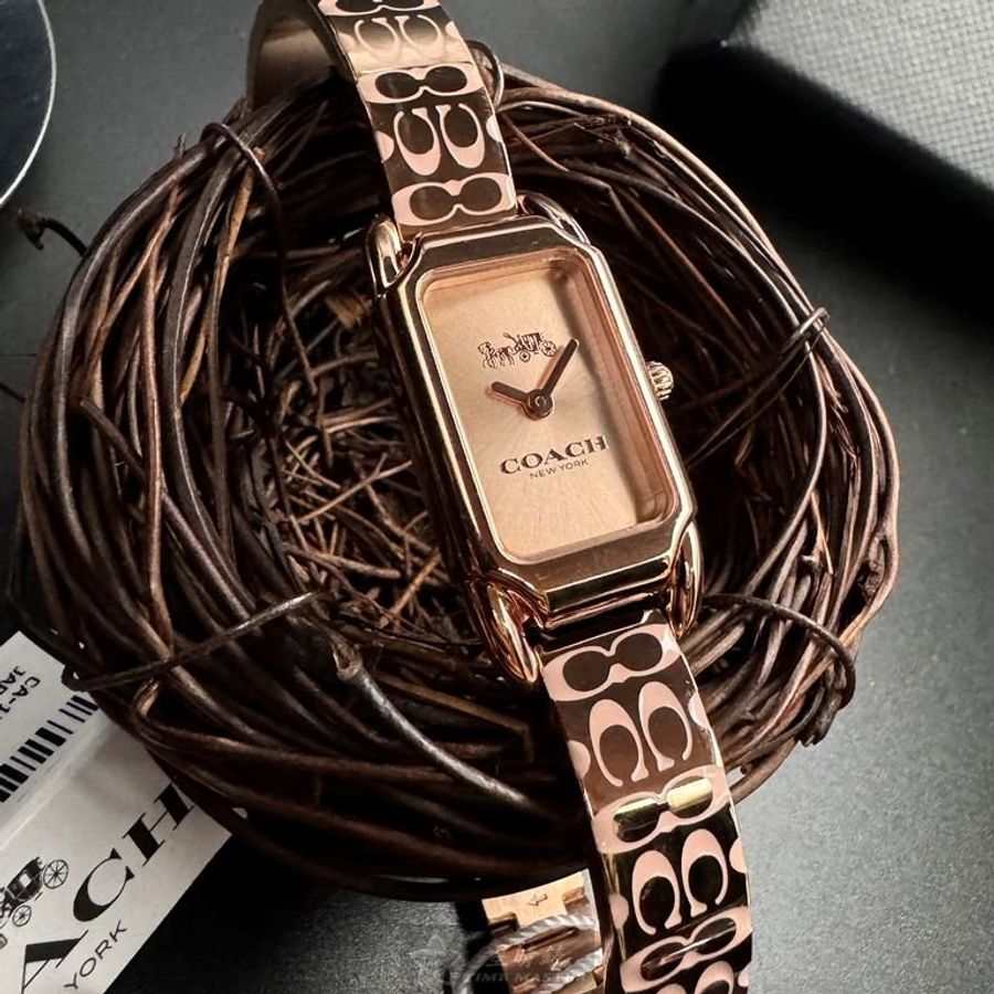 COACH手錶,編號CH00240,18mm, 28mm玫瑰金錶殼,玫瑰金色錶帶款-1