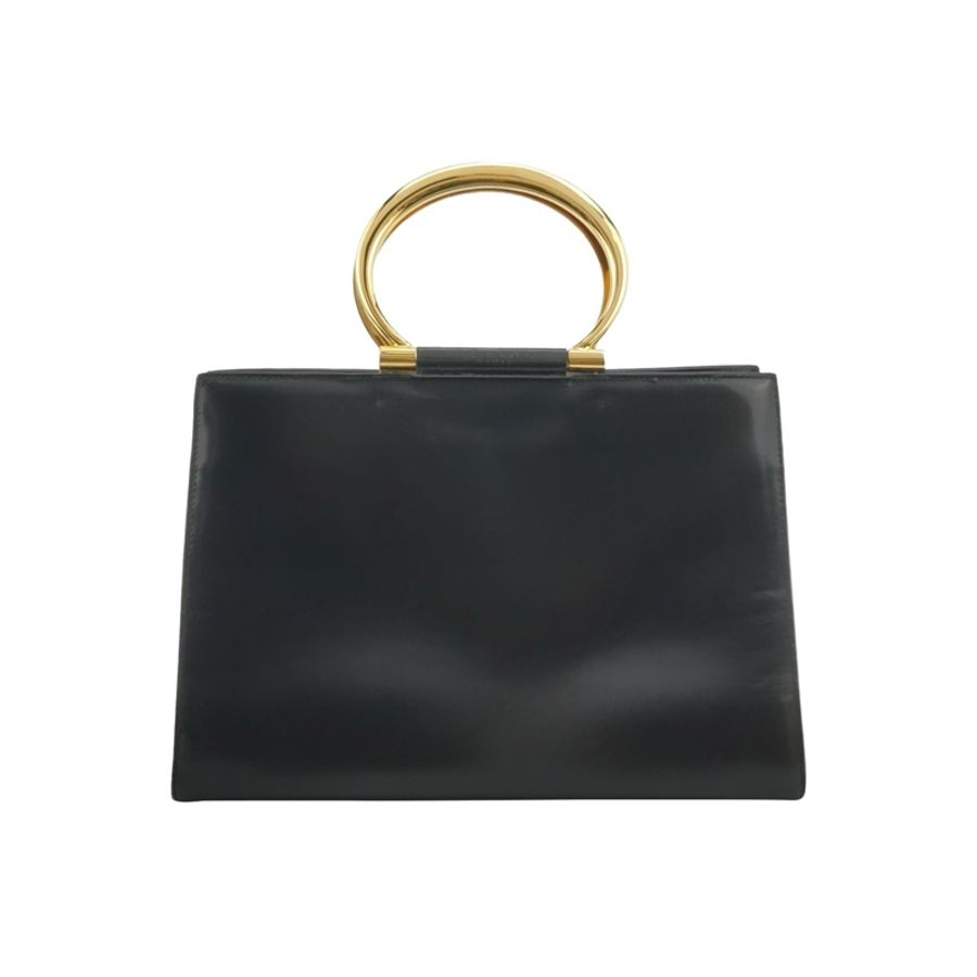 Celine 牛皮純色壓印字母logo手提包-0
