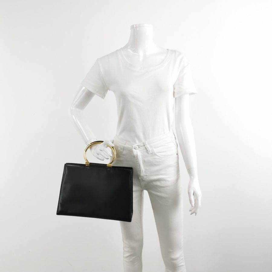 Celine 牛皮純色壓印字母logo手提包-1