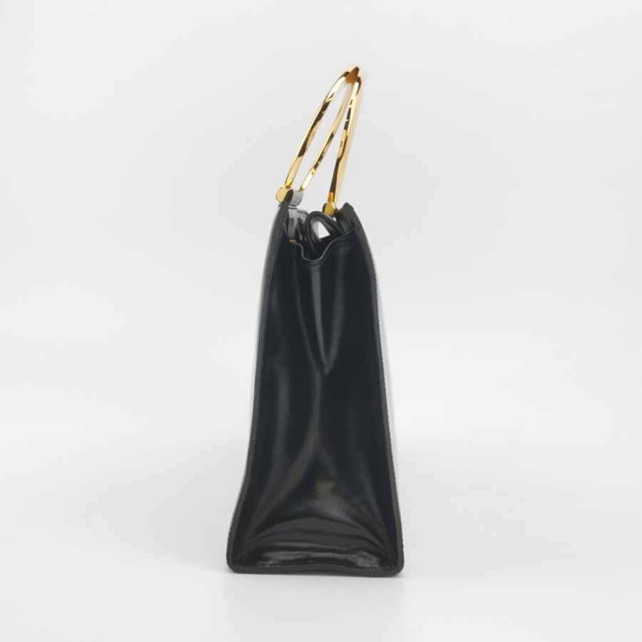 Celine 牛皮純色壓印字母logo手提包-2
