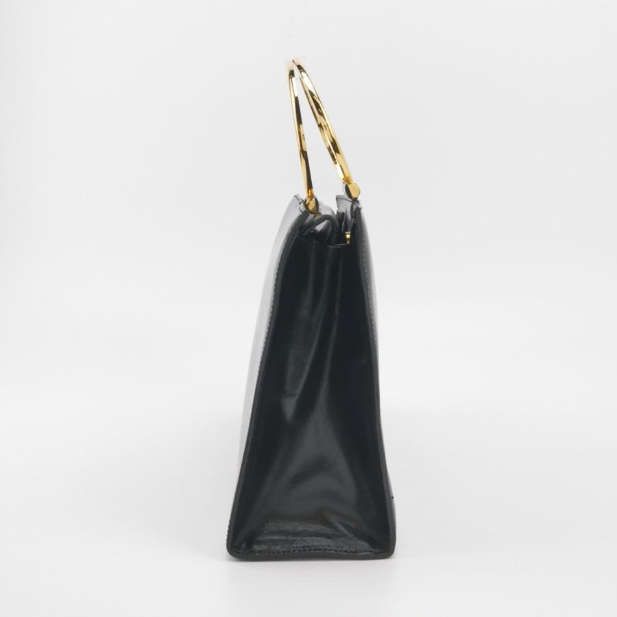 Celine 牛皮純色壓印字母logo手提包-3