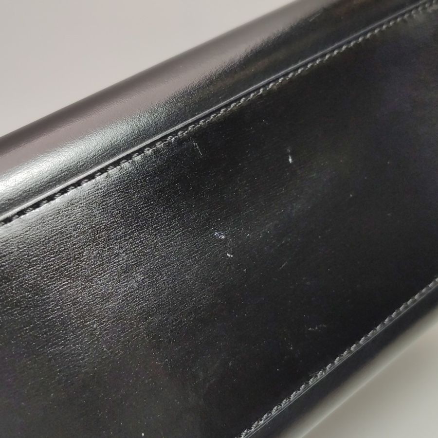 Celine 牛皮純色壓印字母logo手提包-9