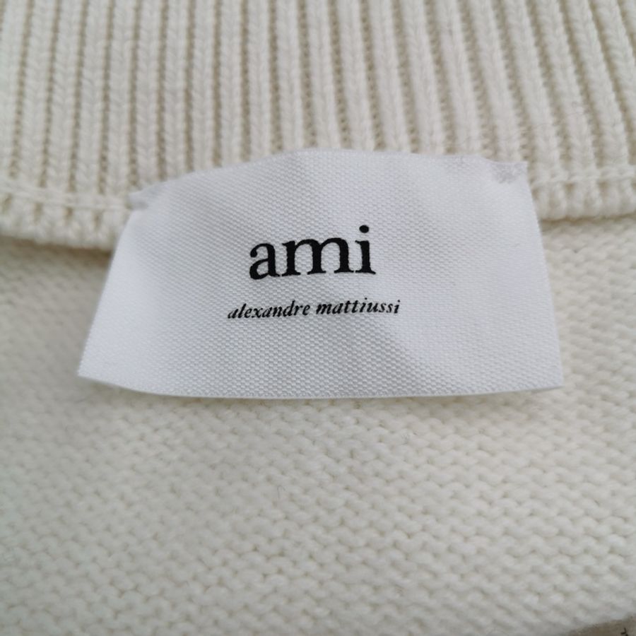 AMI Alexandre Mattiussi 羊毛徽標LogoV領外套XS碼-3