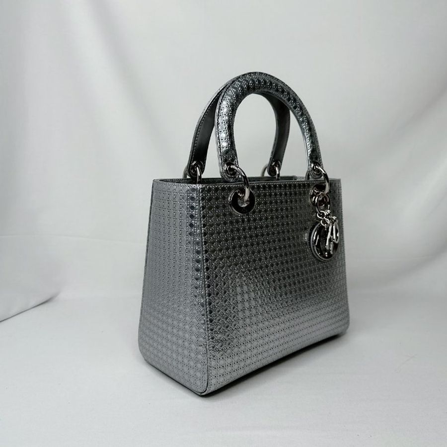DIOR Lady Dior金屬銀黛妃包-3