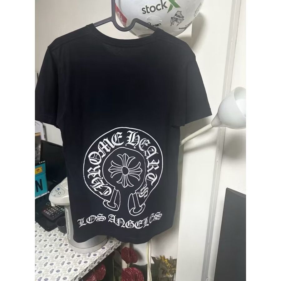 Chrome Hearts 克羅心馬蹄梵文字母前口袋小logo印花短袖T恤九層新-3