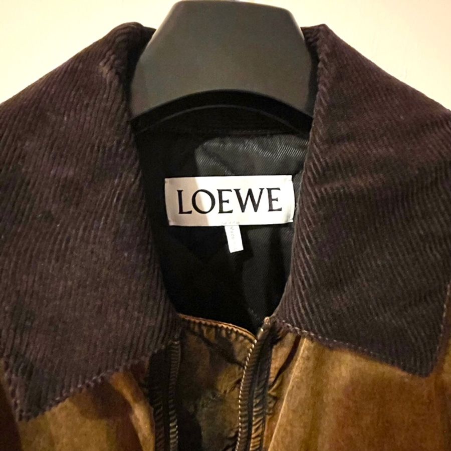 LOEWE 咖啡色尼龍仿舊鋪棉夾克-2
