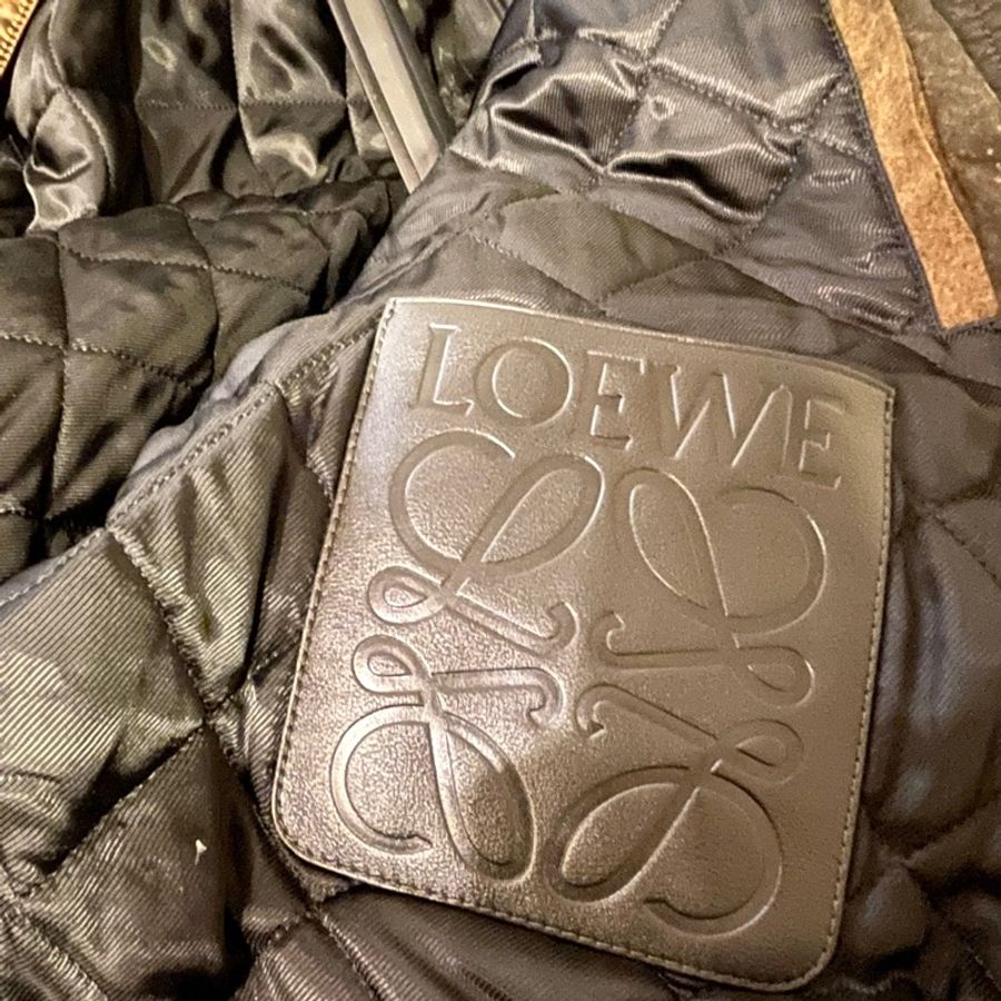 LOEWE 咖啡色尼龍仿舊鋪棉夾克-6