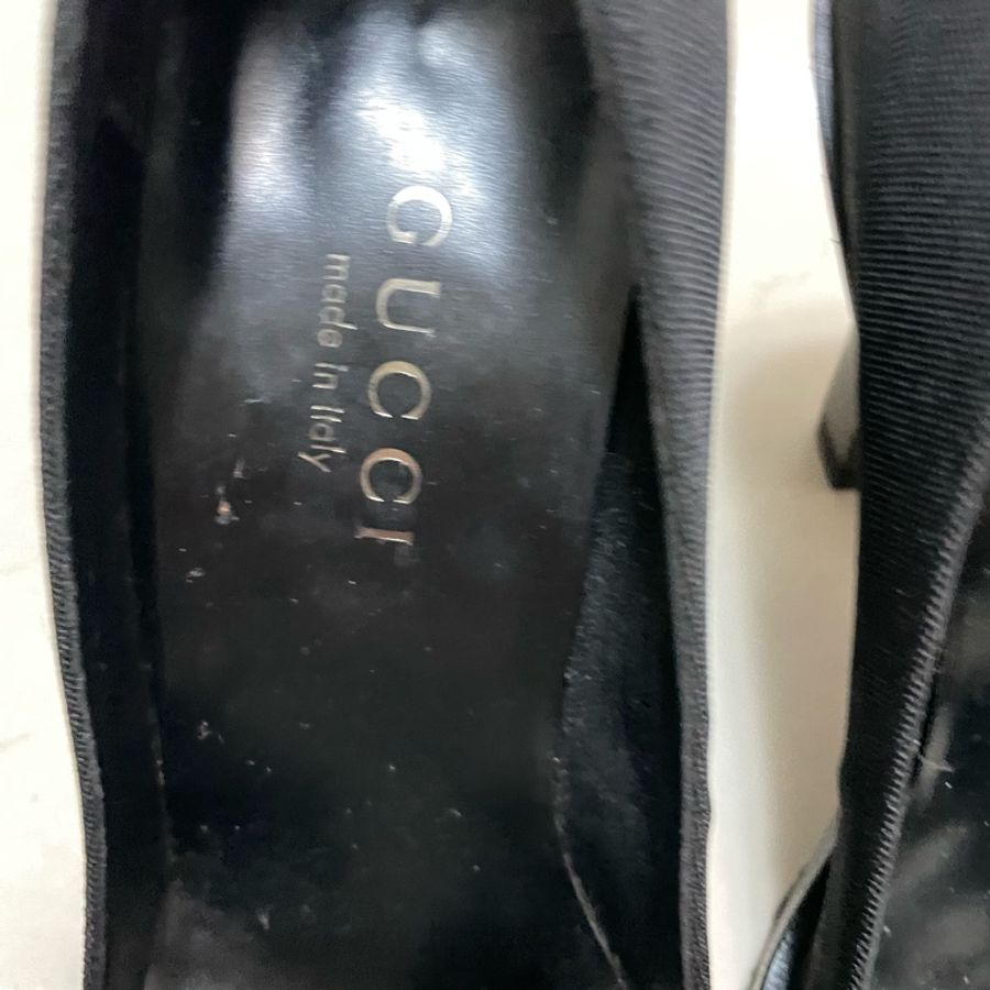 正品出清 GUCCI~高根鞋已補底37 尼龍布材質-2