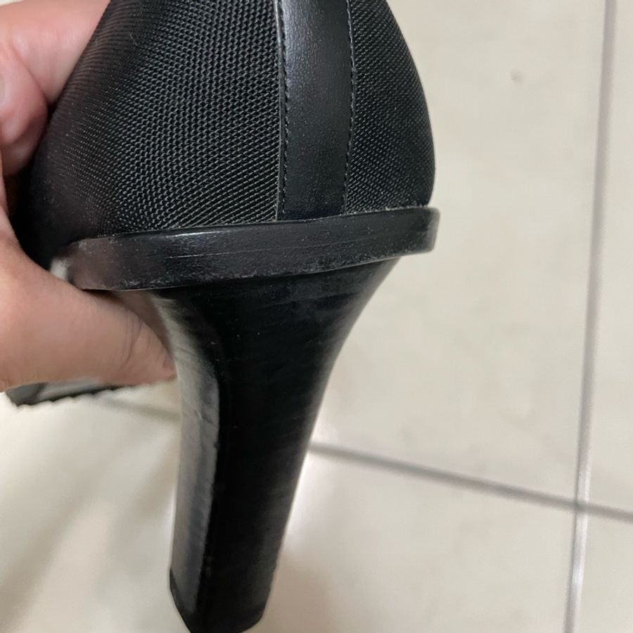 正品出清 GUCCI~高根鞋已補底37 尼龍布材質-7