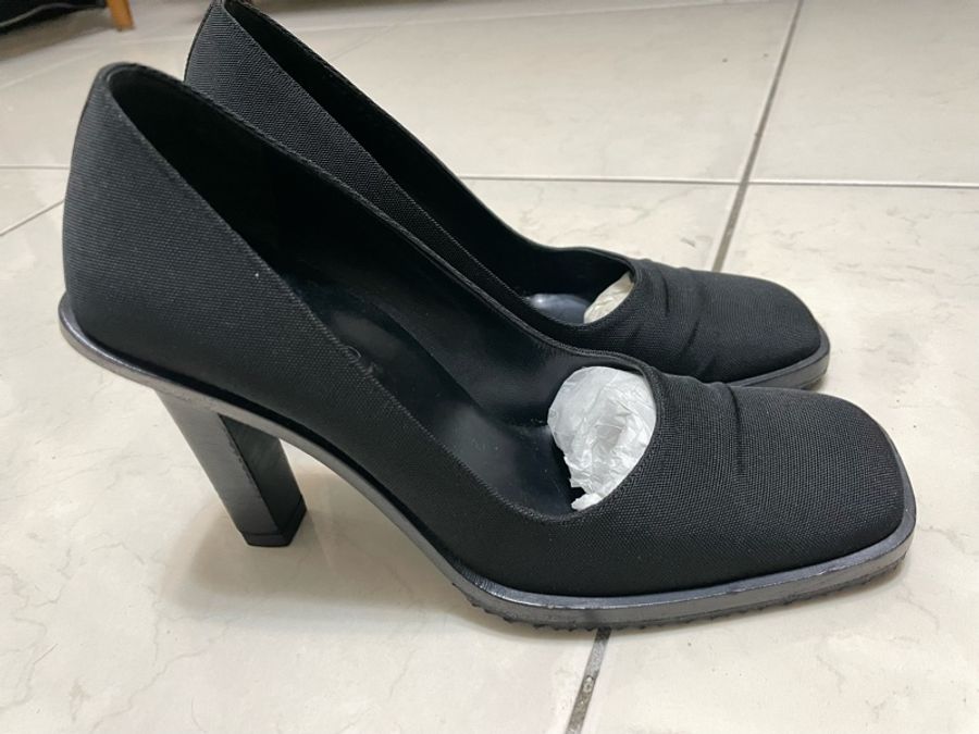 正品出清 GUCCI~高根鞋已補底37 尼龍布材質-14