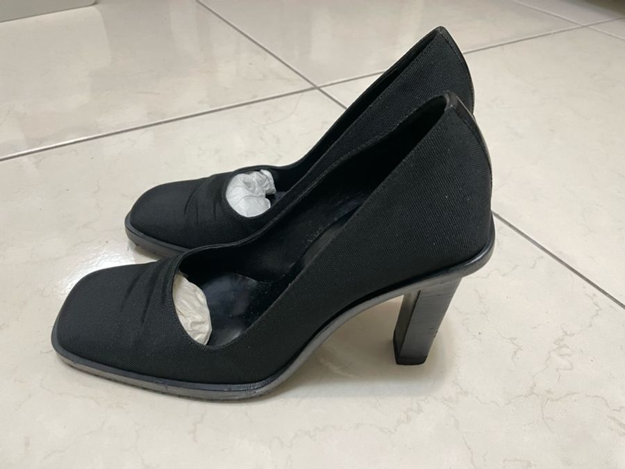 正品出清 GUCCI~高根鞋已補底37 尼龍布材質-15