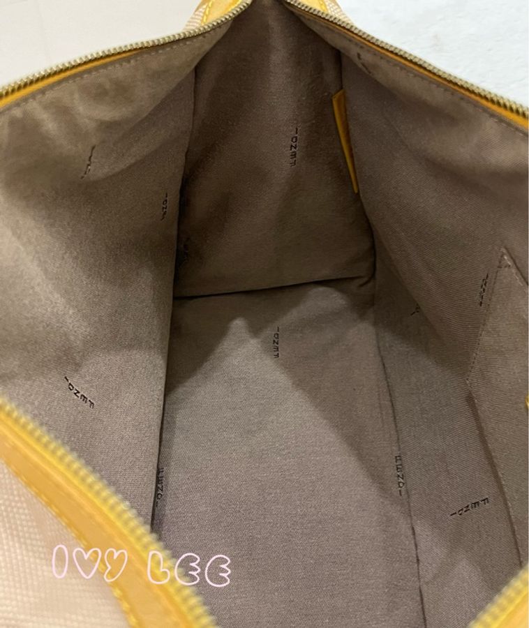 FENDI 波士頓包 手提包 帆布 拼色米色黃色 二手精品-11