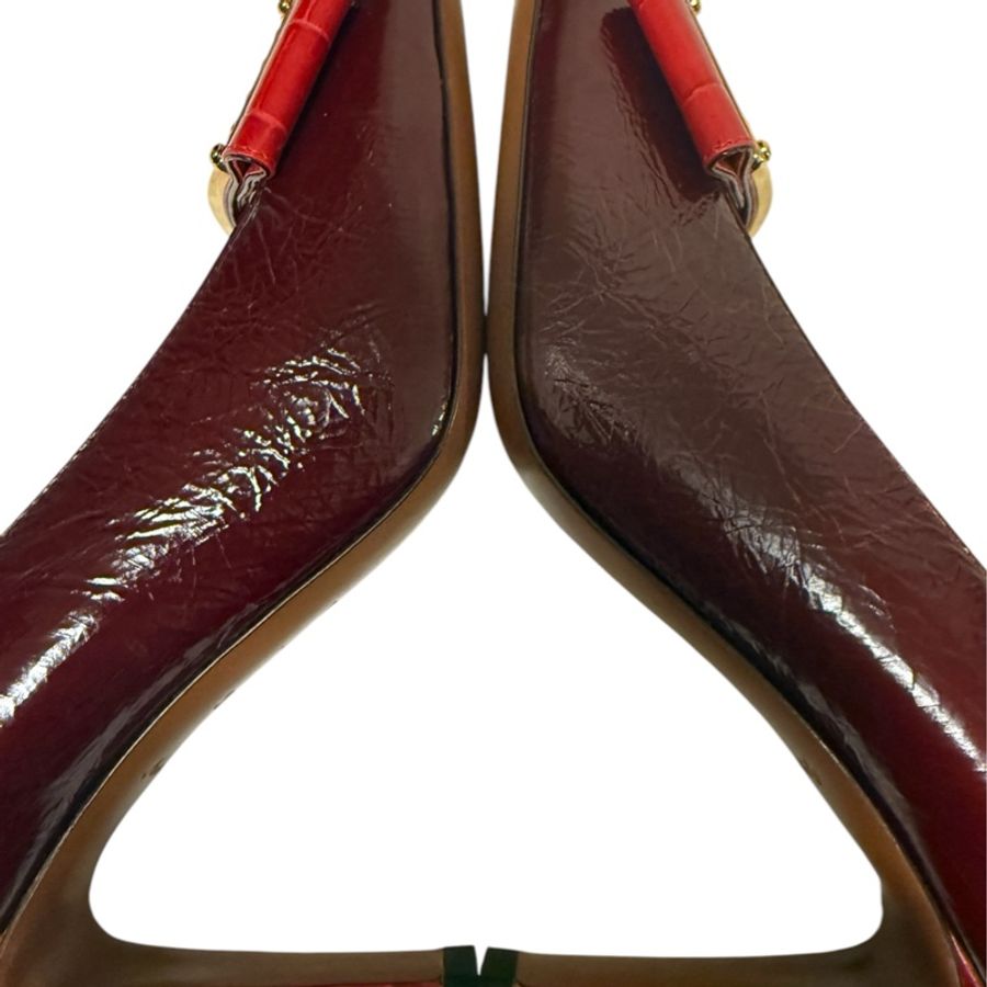 🍒LOUIS VUITTON酒紅色瑕疵高跟鞋size:37.5/ 2F250217-1-15