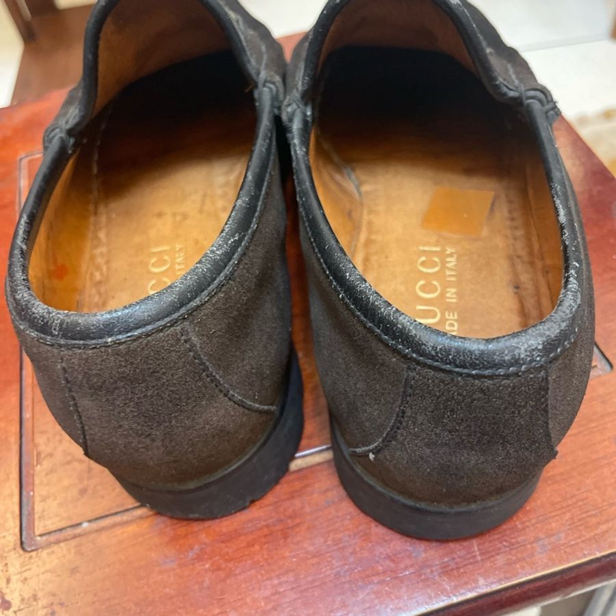 Gucci 麂皮咖啡色馬丁扣鞋35.5-5
