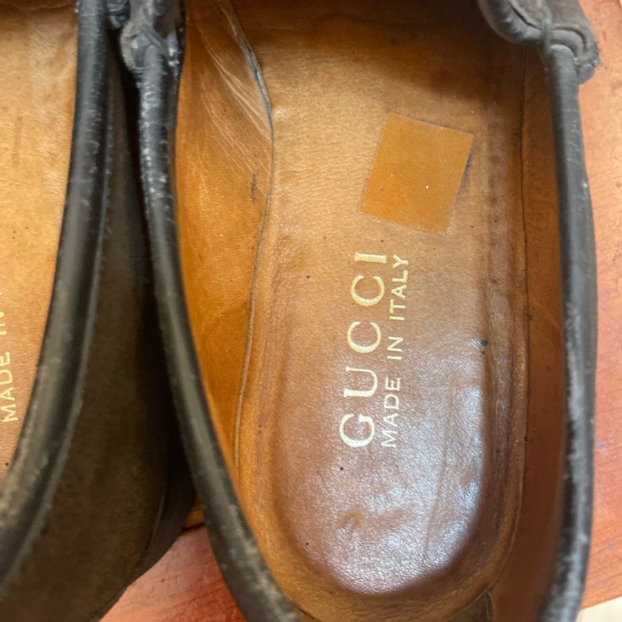 Gucci 麂皮咖啡色馬丁扣鞋35.5-15