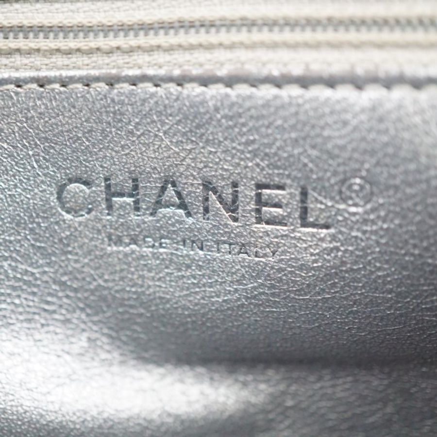 CHANEL 香奈兒 黑色荔枝紋牛皮雙鍊肩背包-13