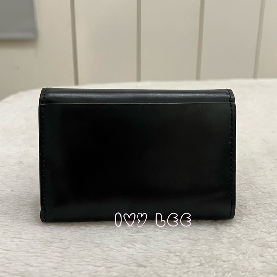 Burberry Horseferry 印花真皮折疊皮夾 經典黑 短夾 二手精品-1