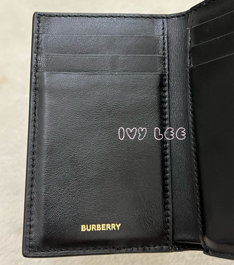Burberry Horseferry 印花真皮折疊皮夾 經典黑 短夾 二手精品-12
