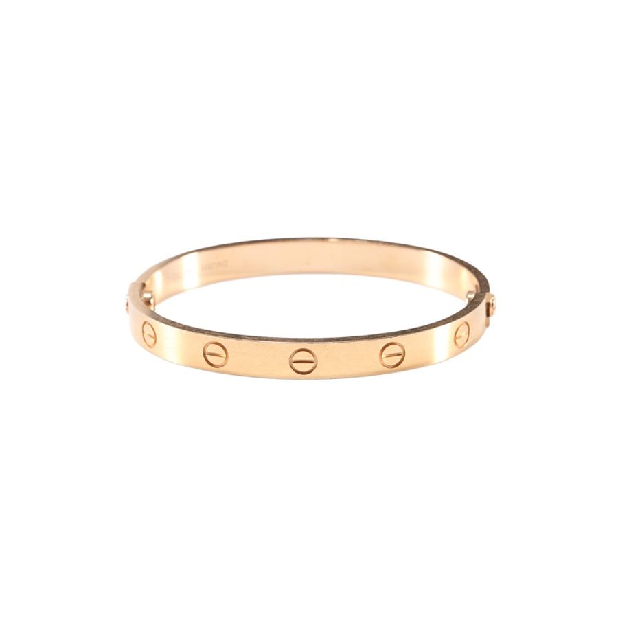 CARTIER(卡地亞) LOVE 18K金 寬版手鐲 18K玫瑰金 16號 玫瑰金-1