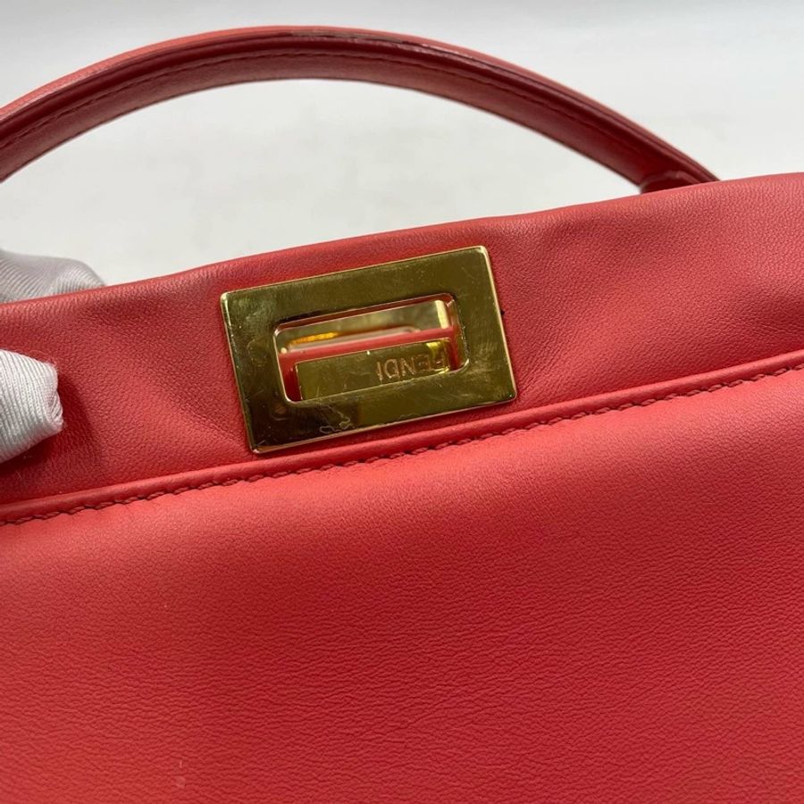 (全場最低價） Fendi mini peekaboo 西柚粉-14