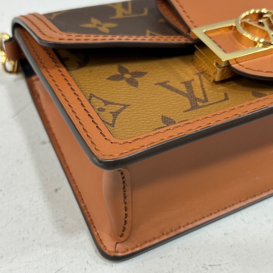 Louis Vuitton M68746經典雙色原花達芙妮woc Dauphine鏈帶錢包*-5
