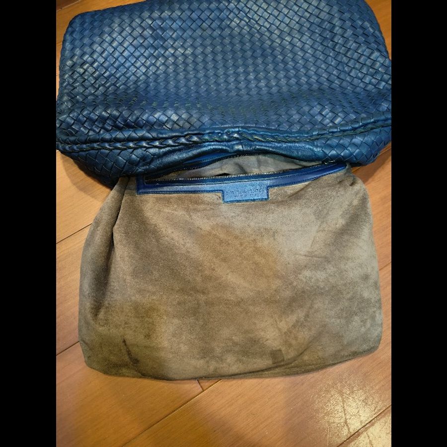 ‼️年中慶降價‼️創新低價只到6/21🎁(原35800)㊣✨Bottega Veneta ✨寶緹嘉 BV Hop Bag 羊皮 藍色 編織 手提包 肩背包 腋下包 月牙包 /二手包/二手精品/保證正品🌳二手樹屋🌳-52