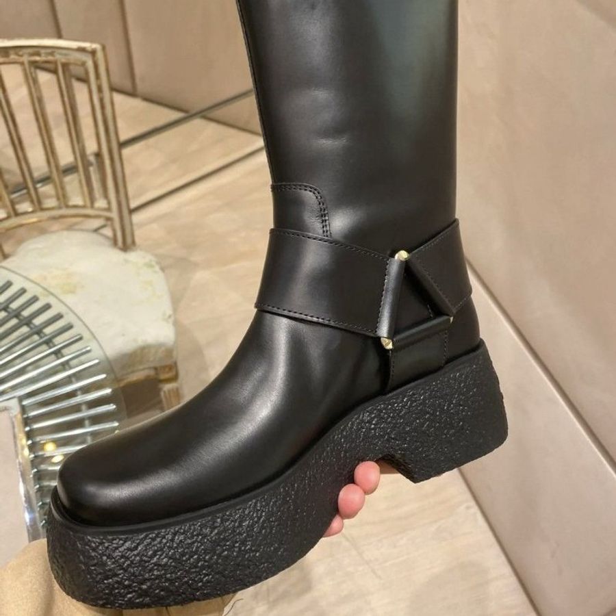 🌿春季限時降價🌿Roger Vivier 女款 Viv Rangers 騎士平底靴 黑色 增高6公分 IT39.5/40(購買請訊息告知需要尺寸)-5