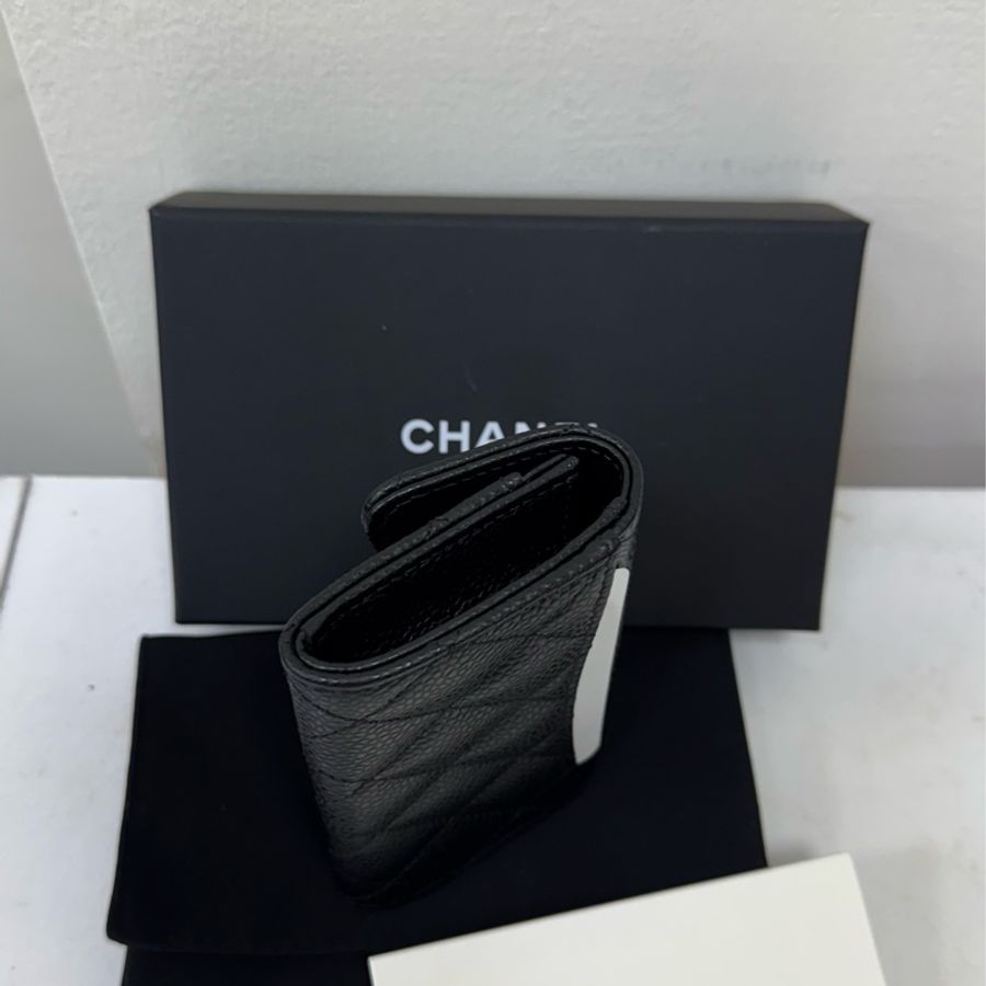 Chanel 香奈兒芯片款黑金經典卡包-7