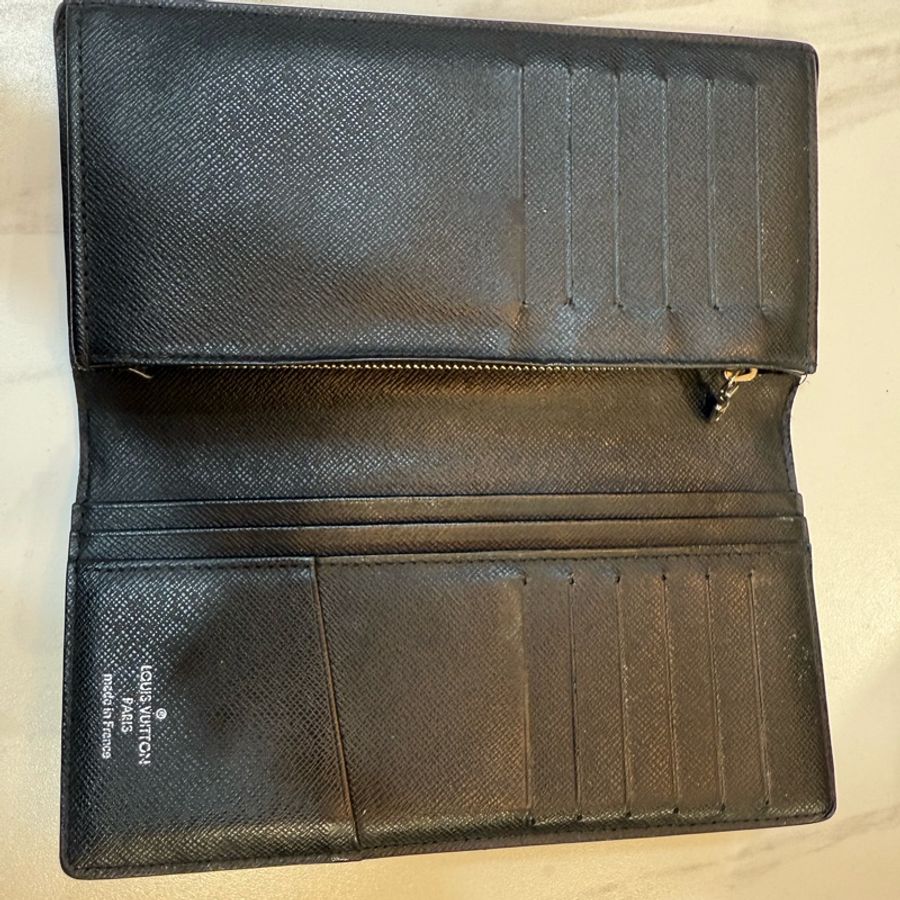 LV 黑色經典棋盤格長夾-8
