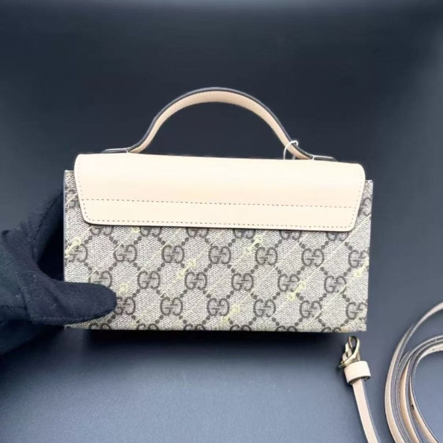 全套全新Gucci新款月光寶盒 淡粉色拼老花-4
