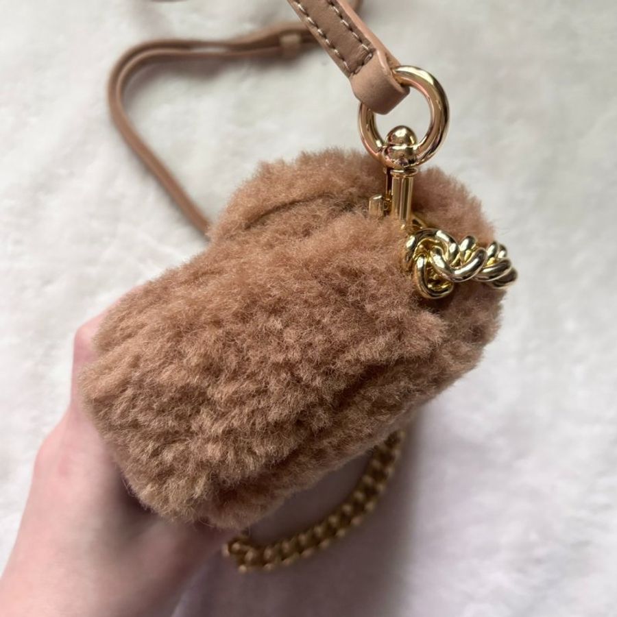 MARC JACOBS THE TEDDY J MARC 泰迪 翻蓋 MJ 單肩包 斜跨包絨毛包 毛毛包 y2k 咖啡色-8