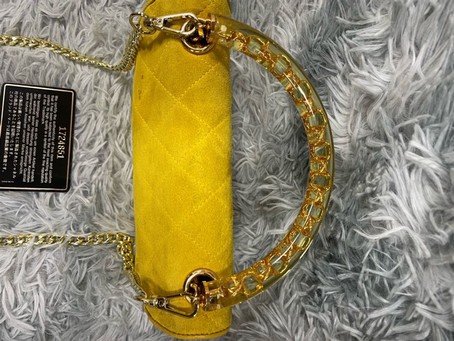 Chanel vintage 雕花手把mini handle 麂皮包 香奈兒-19