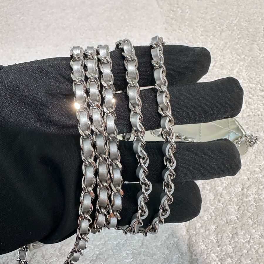 CHANEL 銀色鏈條woc-10
