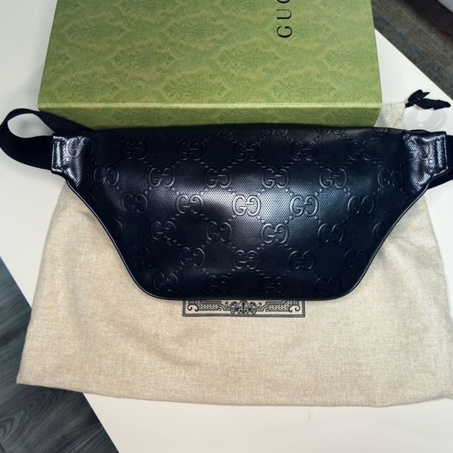 Gucci 腰包645093黑色壓花皮革-6