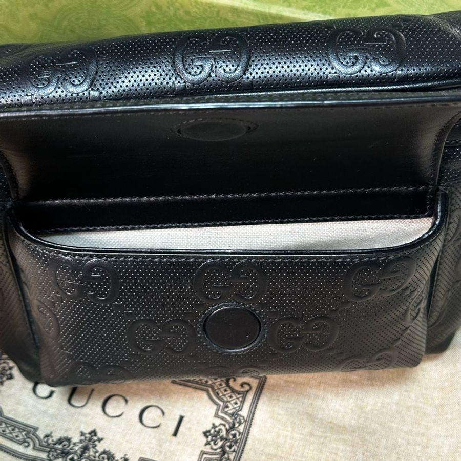 Gucci 腰包645093黑色壓花皮革-9