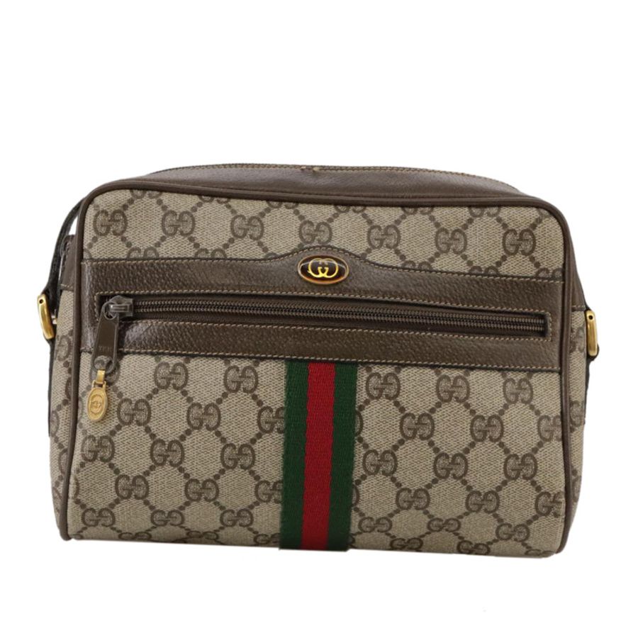 【日本直送】GUCCI Web Sherry Line GG Supreme 單肩包 PVC 米色 紅色 綠色 正品 mr832-1